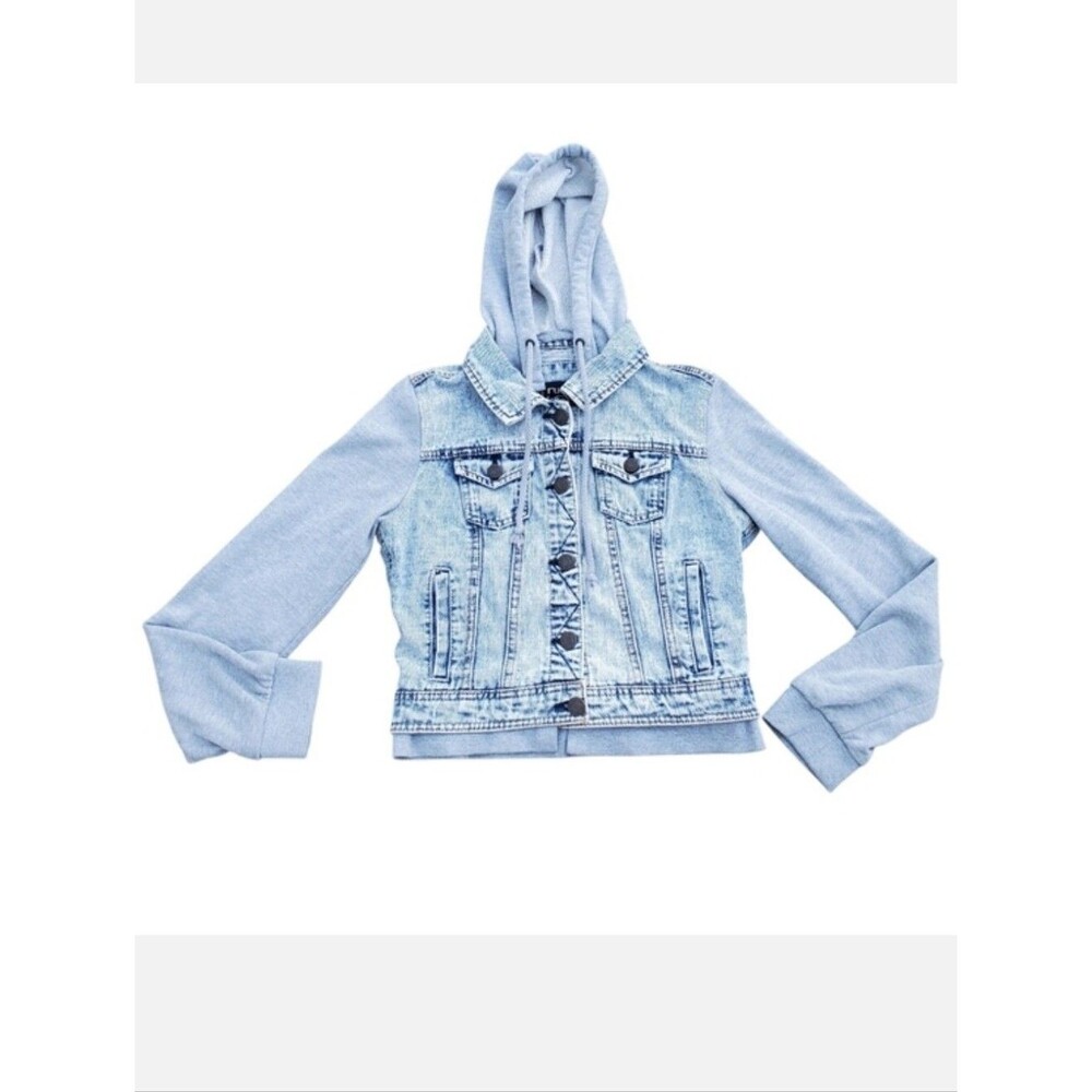 Rue21 Small Gray Hooded Jean Jacket